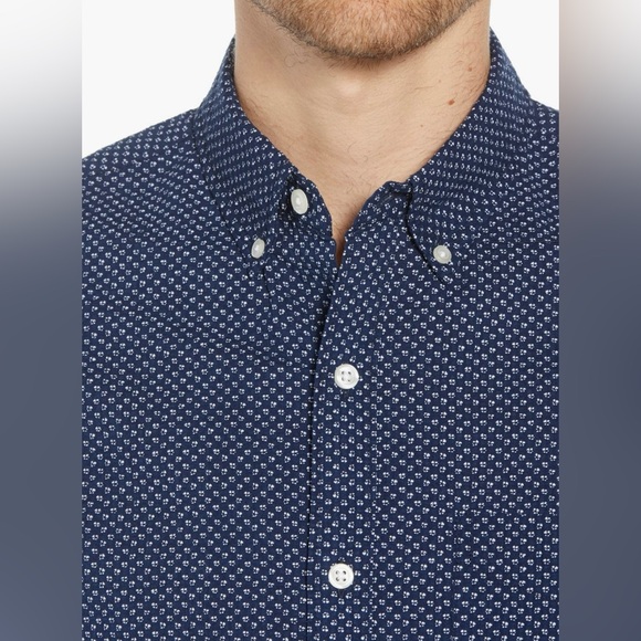 BONOBOS Slim Fit Short Sleeve Button-Up Shirt Size Large - Picture 5 of 6